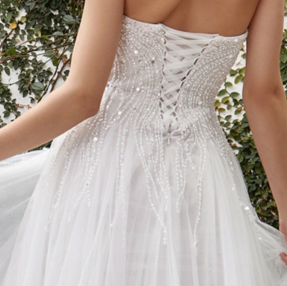 COPY - Strapless white beaded wedding gown - Picture 5 of 8